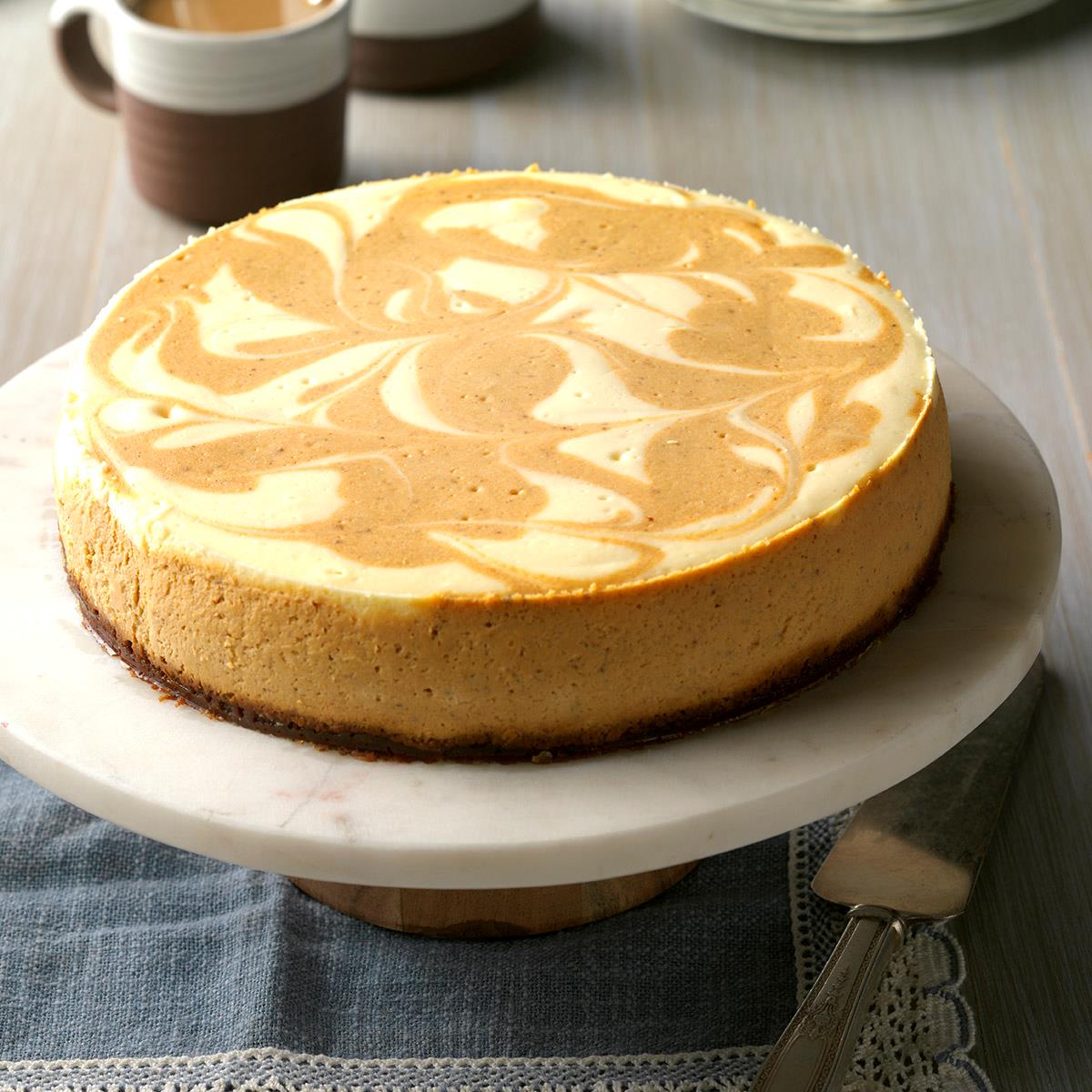 image of Marbled Pumpkin Cheesecake recipe by Taste of Home