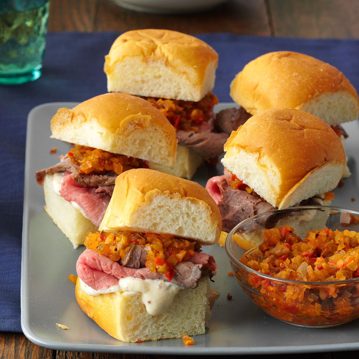 Mini Rosemary Roast Beef Sandwiches Recipe How To Make It Taste Of Home