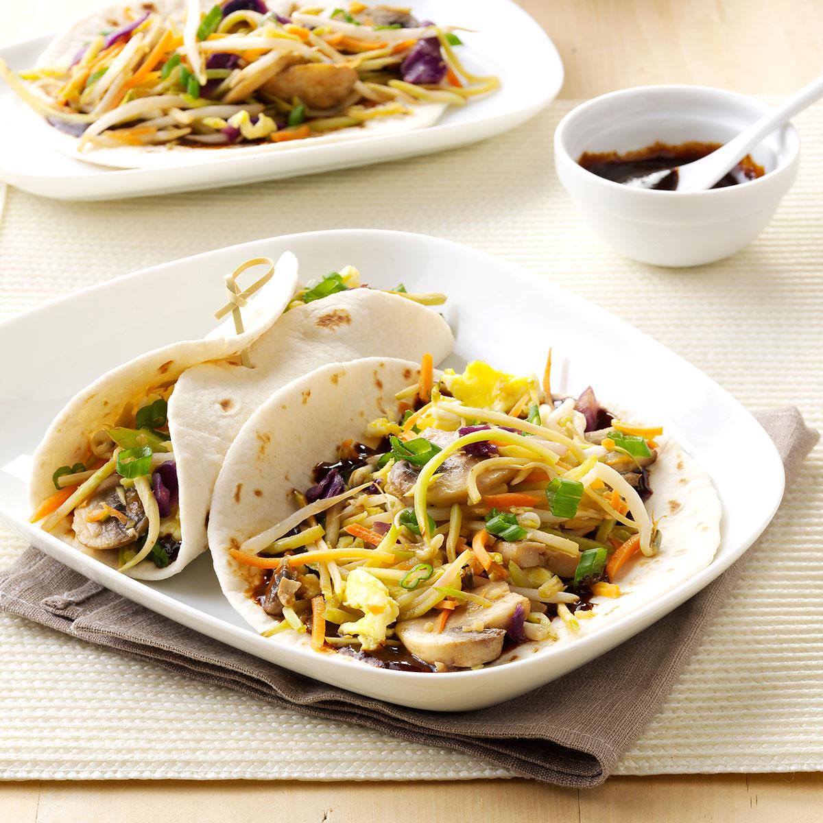 image of Moo Shu Mushroom Wraps recipe by Taste of Home
