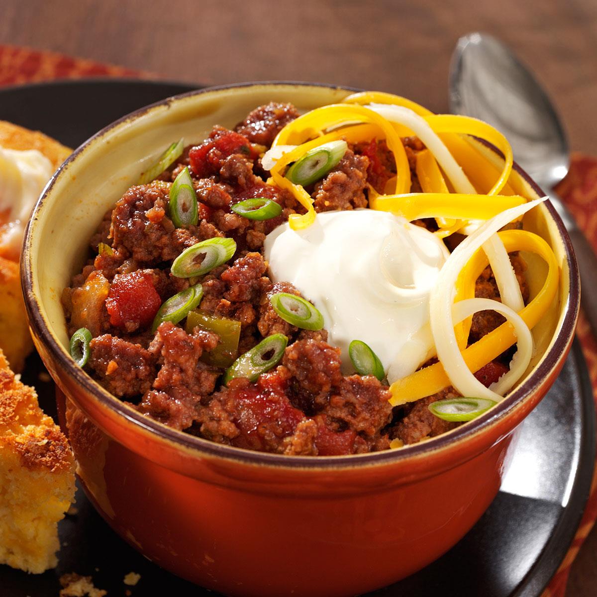 No Bean Chili Recipe How To Make It Taste Of Home