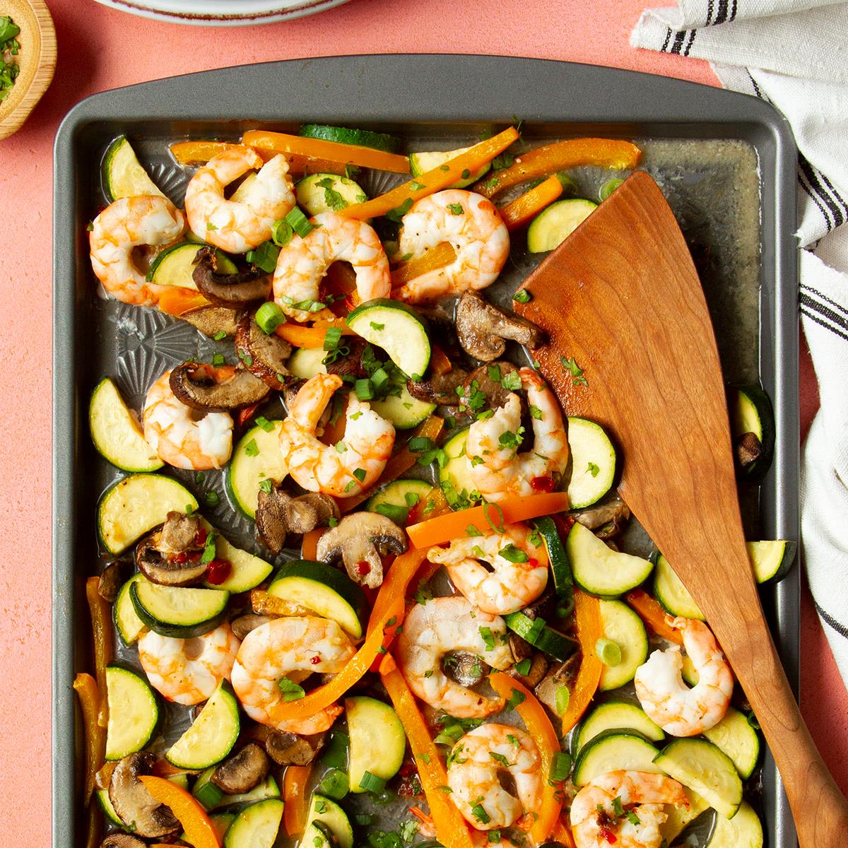 oven roasted shrimp and veggies