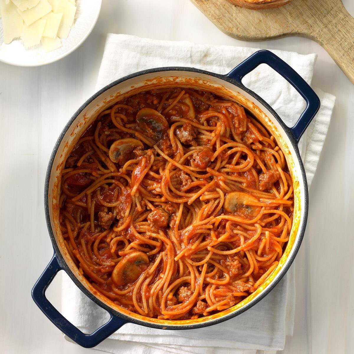 One Pot Spaghetti Dinner Recipe How To Make It Taste Of Home