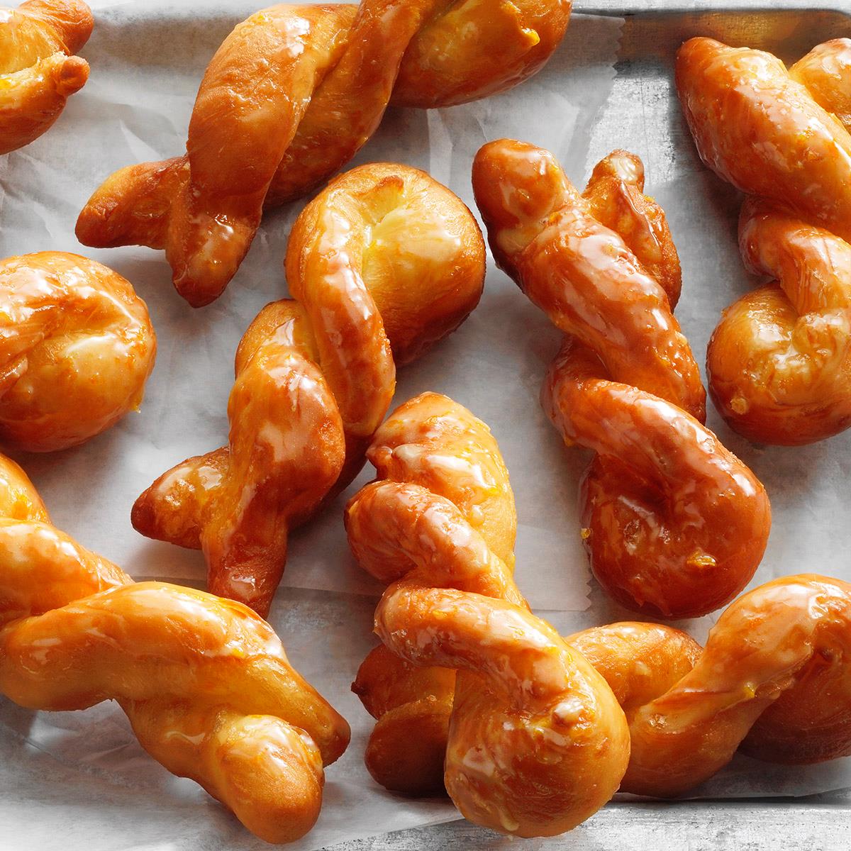 image of Orange-Glazed Crullers recipe by Taste of Home