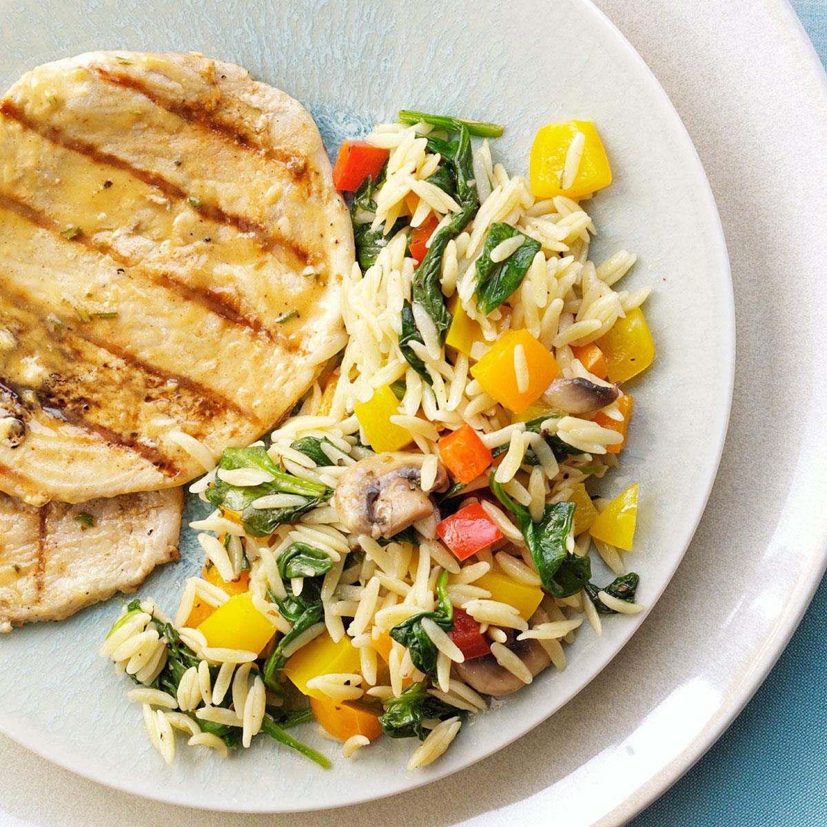 Orzo with Peppers & Spinach-image