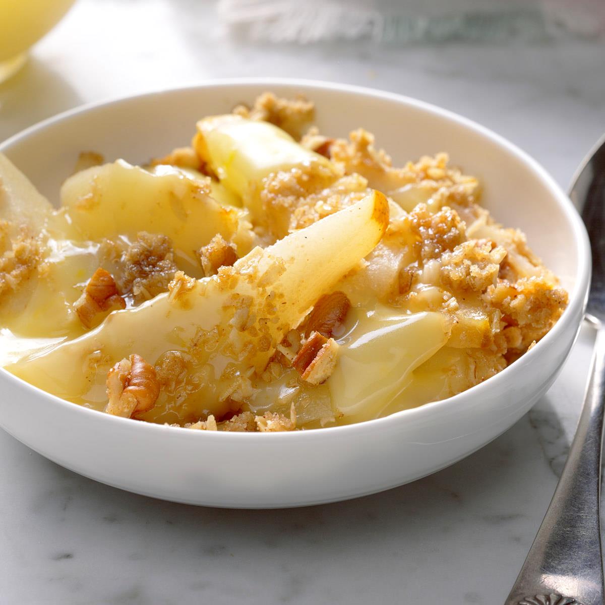 Pear-Pecan Crisp with Lemon Sauce-image