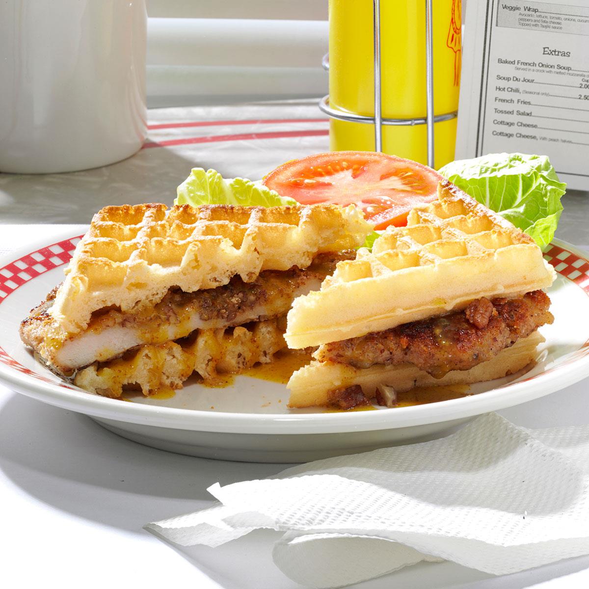 Pecan Crusted Chicken Waffle Sandwiches Recipe How To Make It