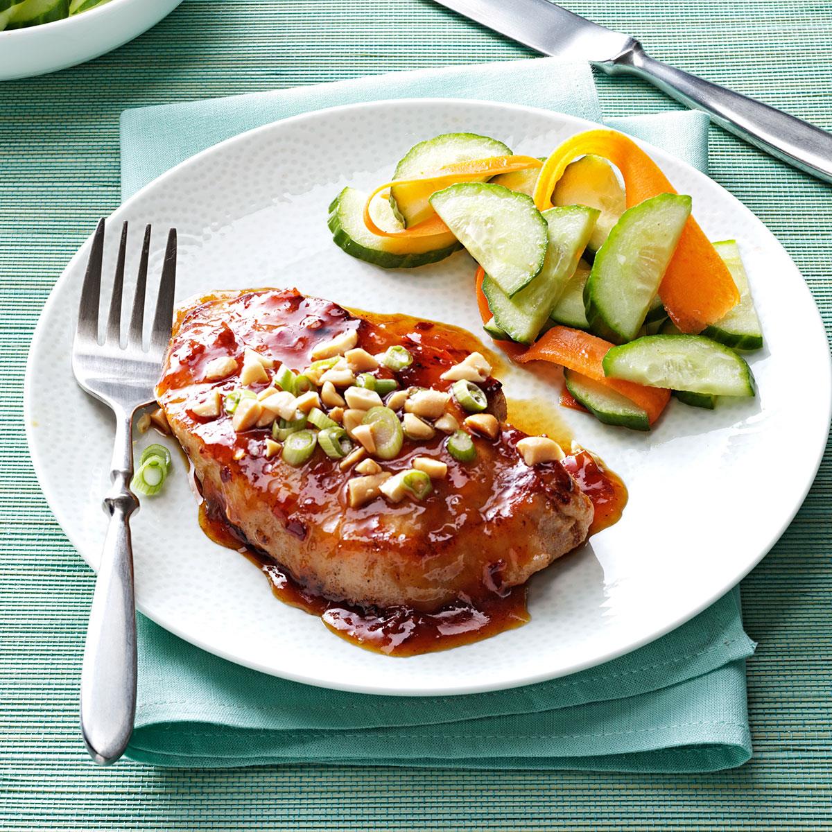 Pork Chops With Apricot Glaze Recipe How To Make It Taste Of Home