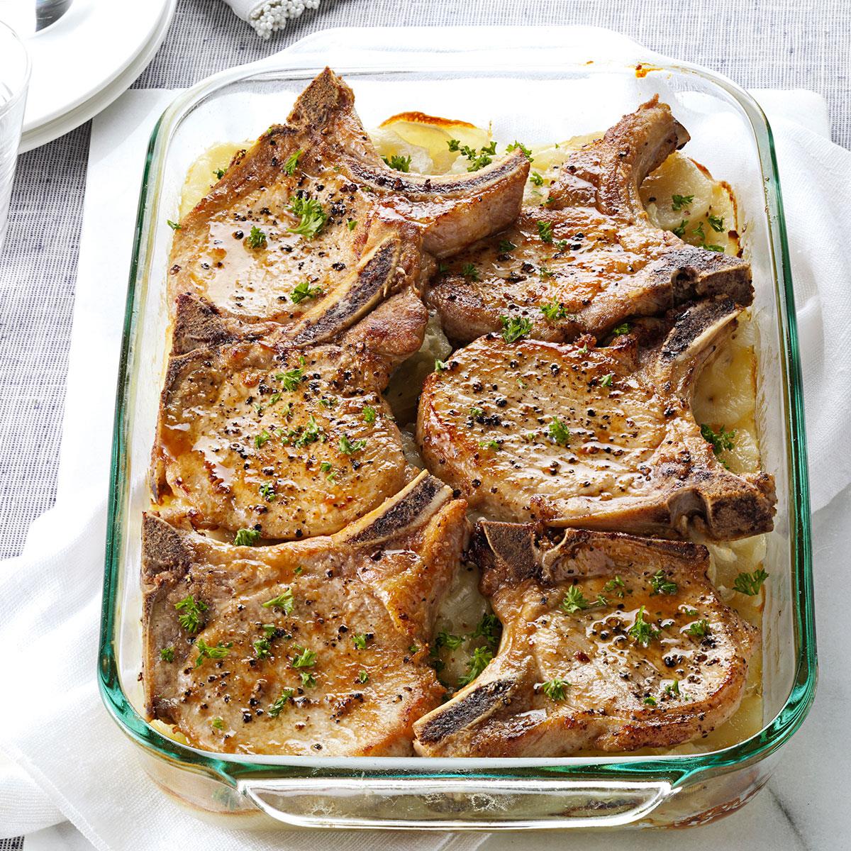 Pork Chops With Scalloped Potatoes Recipe How To Make It Taste Of Home