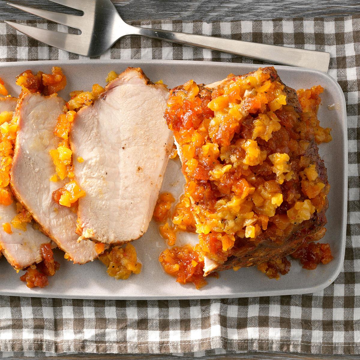 Pressure-Cooker Spicy Pork Roast With Apricots image