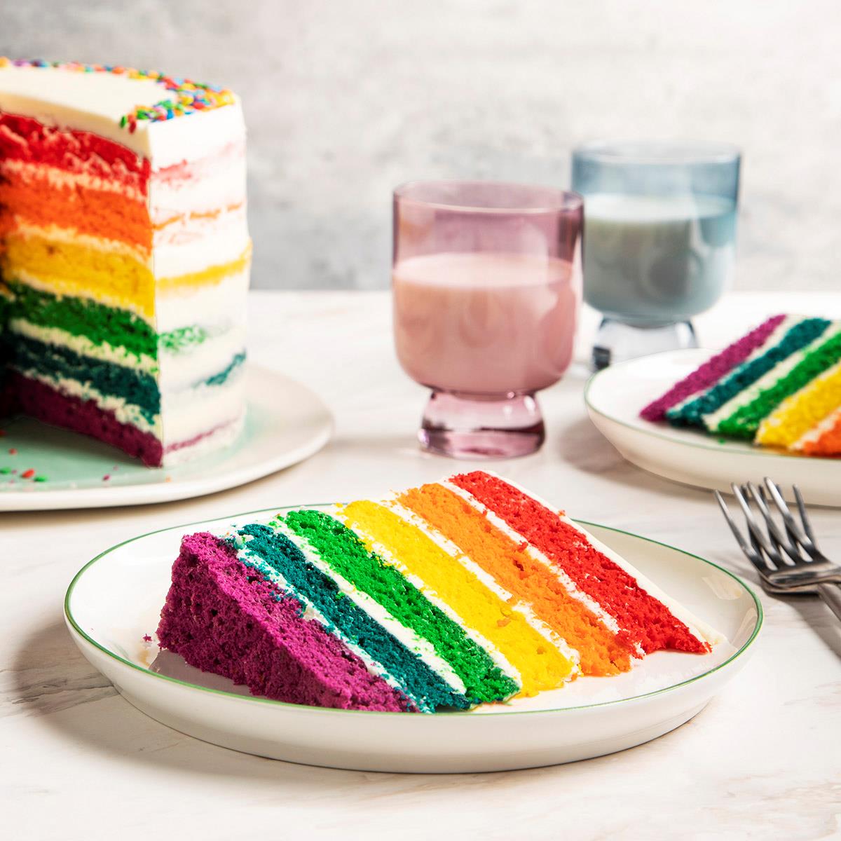 The Rainbow Layer Cake | Delicious Handmade Cakes | Freshness Guaranteed |  Baked Daily by Professional Bakers | For All Occasions | Serves 10 :  Amazon.co.uk: Grocery