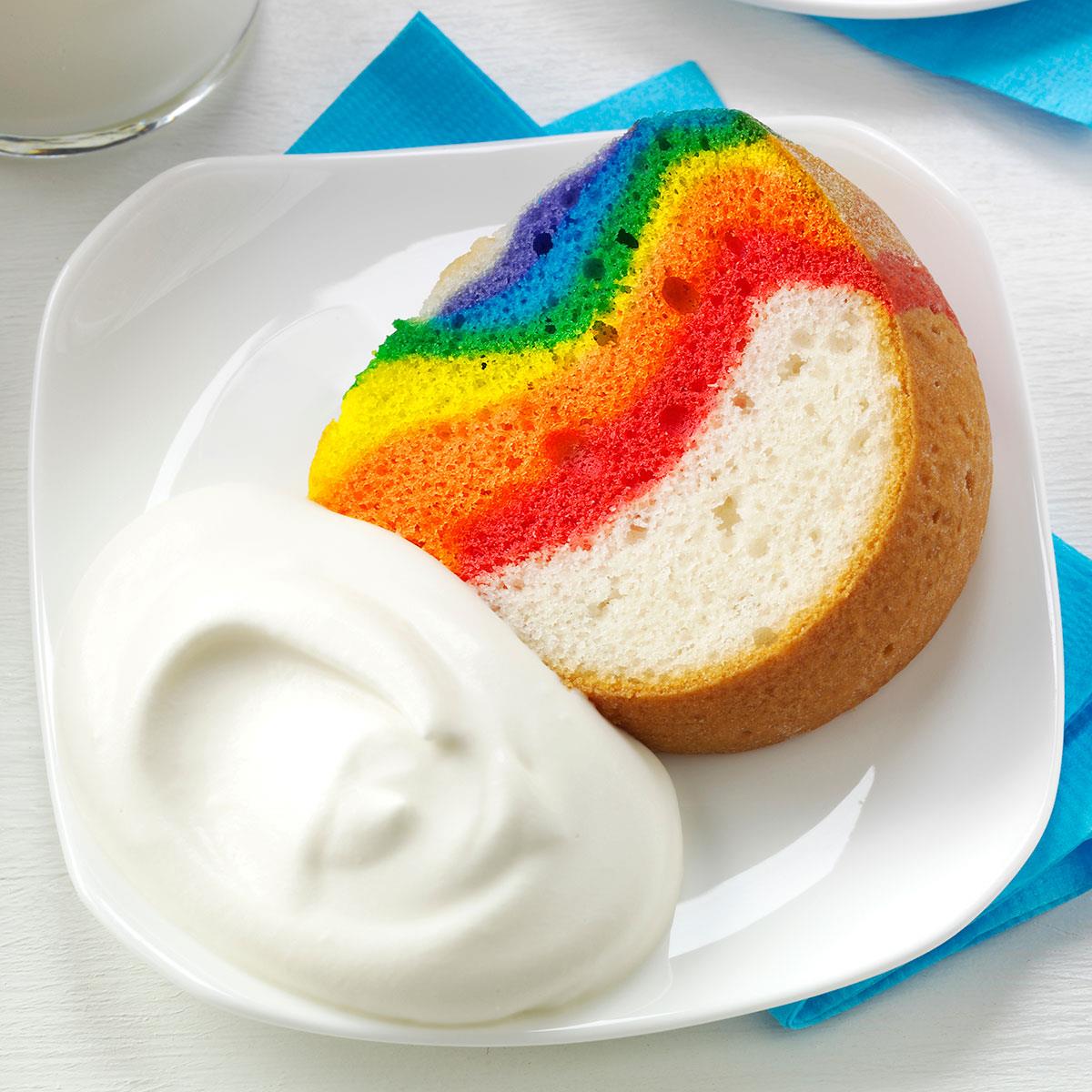 Rainbow Jello Cloud Cake
