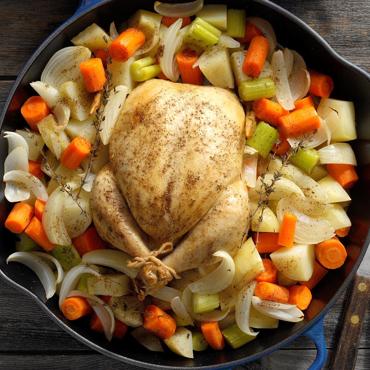 Roasted Chicken With Veggies Recipe How To Make It Taste Of Home