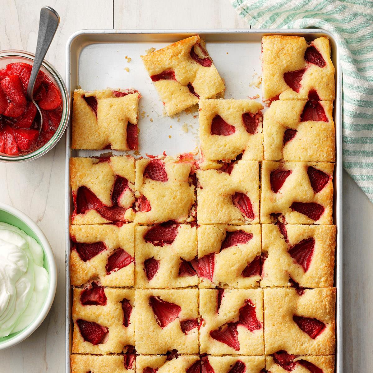 Roasted Strawberry Sheet Cake-image