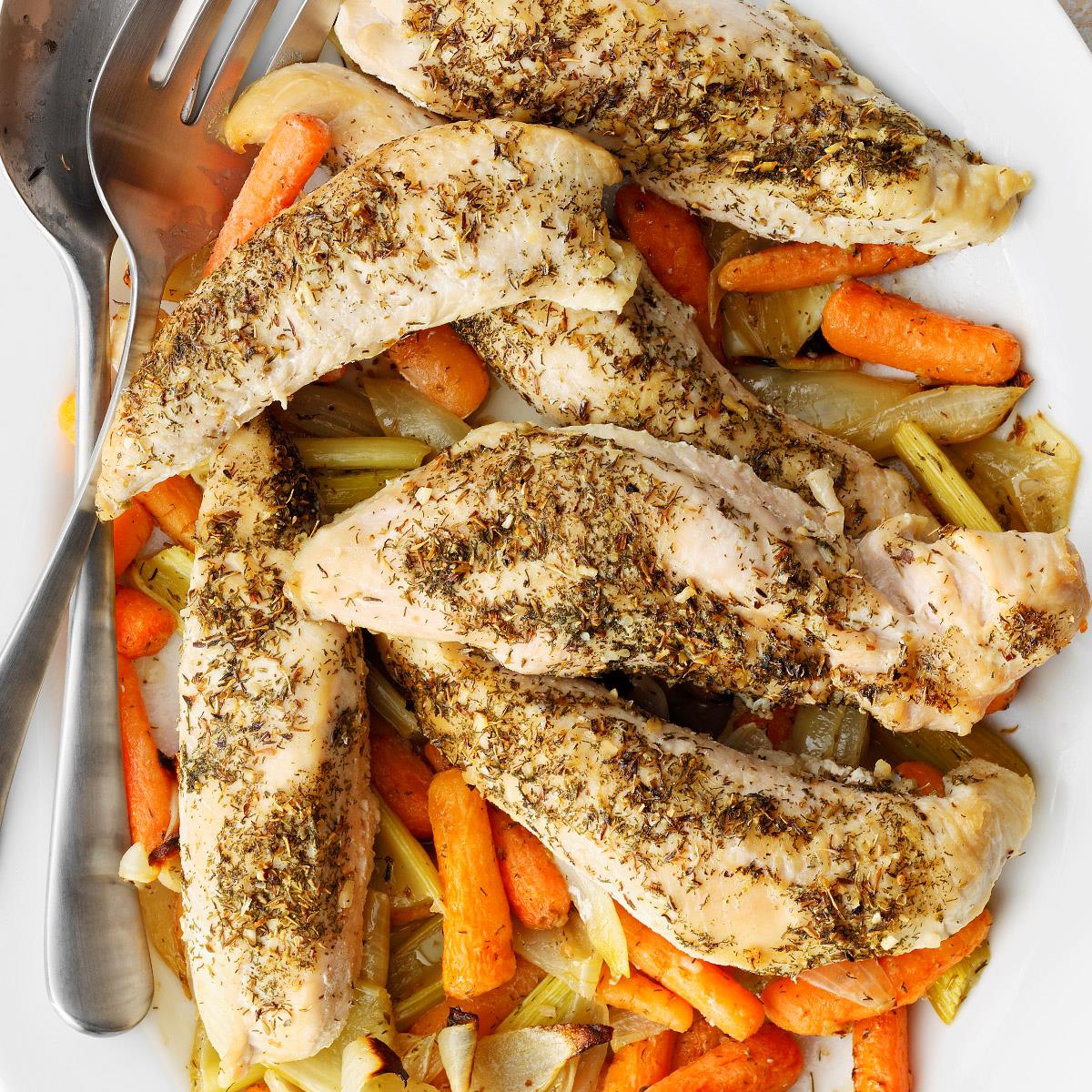 Roasted Turkey Breast Tenderloins & Vegetables-image