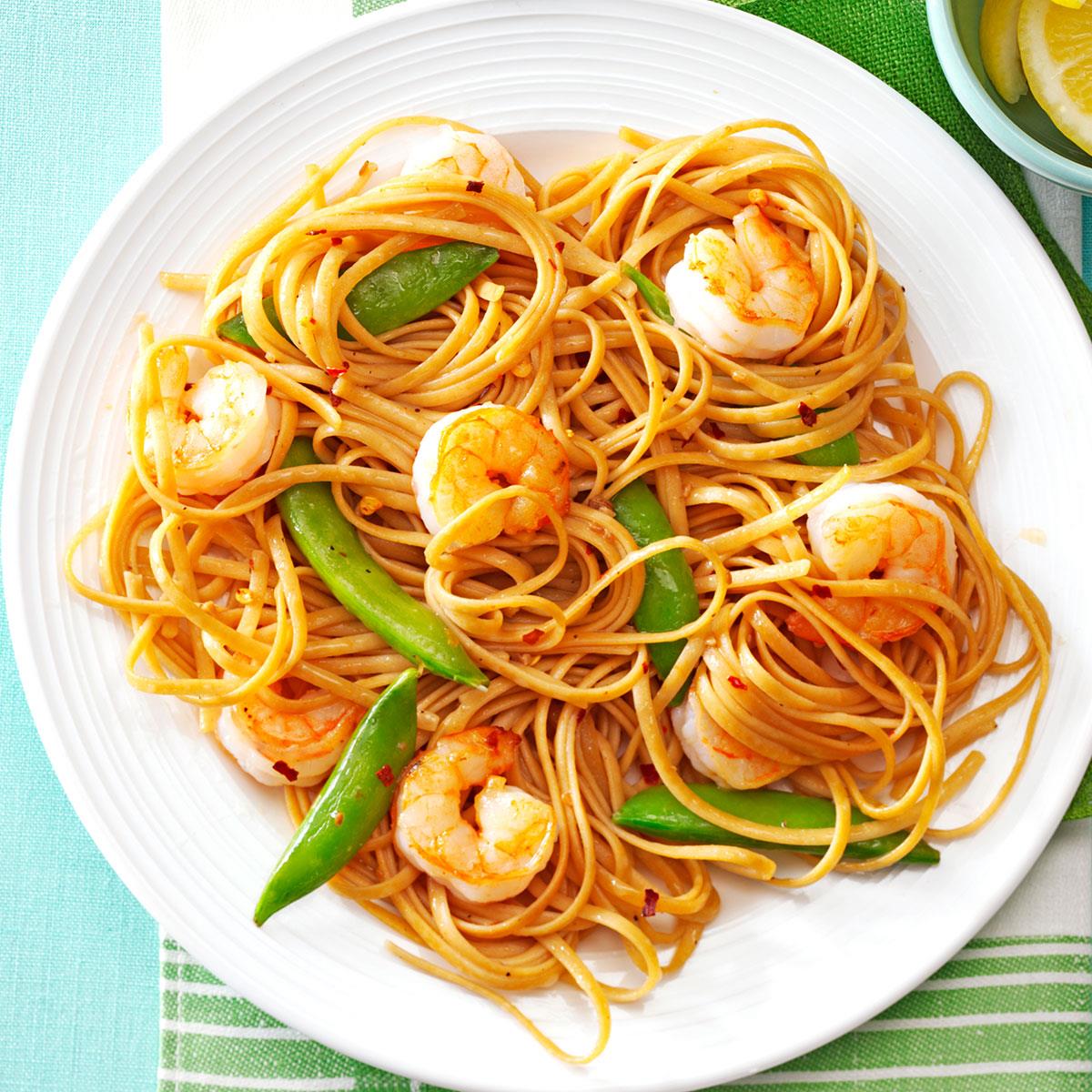 Sesame Noodles with Shrimp & Snap Peas-image