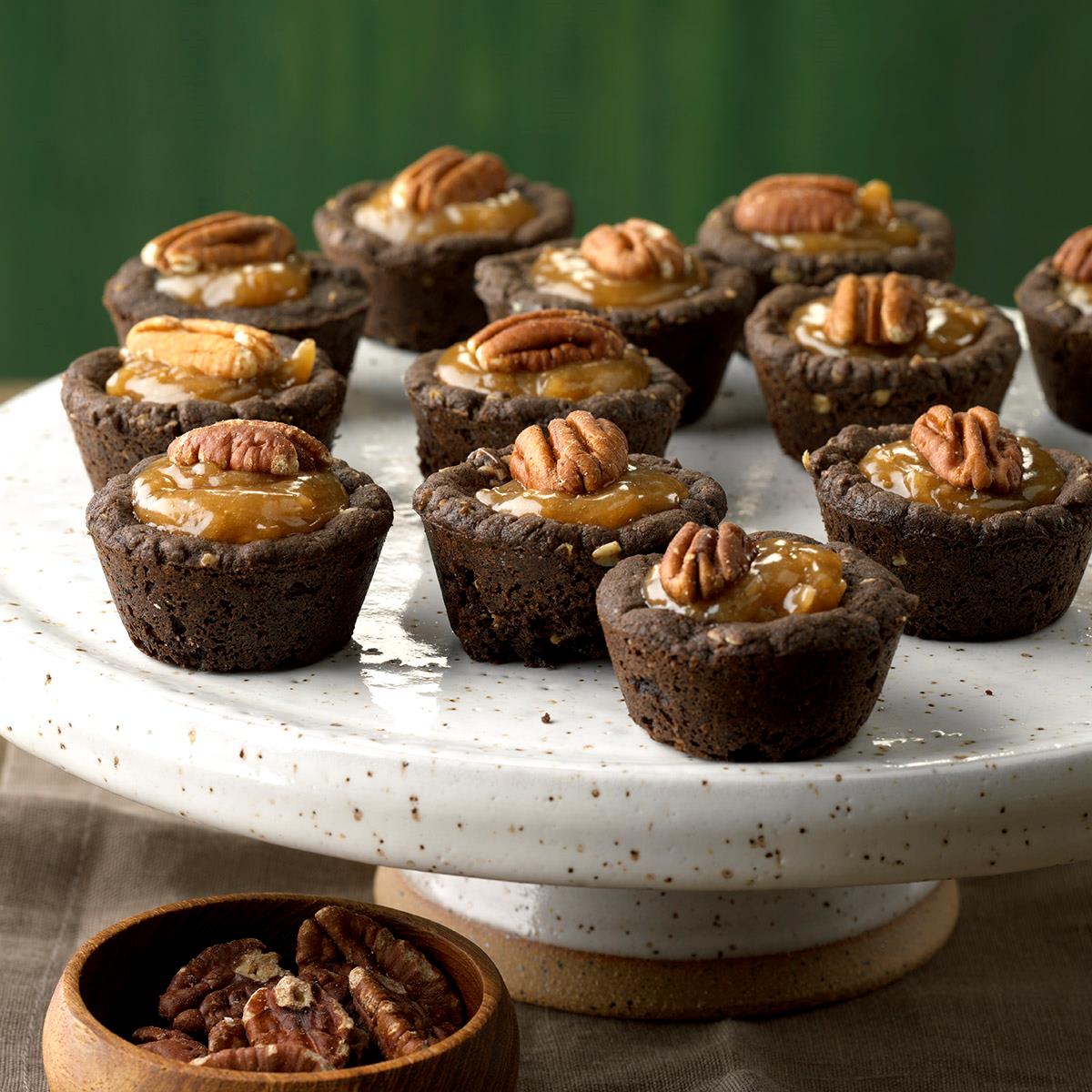 image of Shortcut Coconut-Pecan Chocolate Tassies recipe by Taste of Home