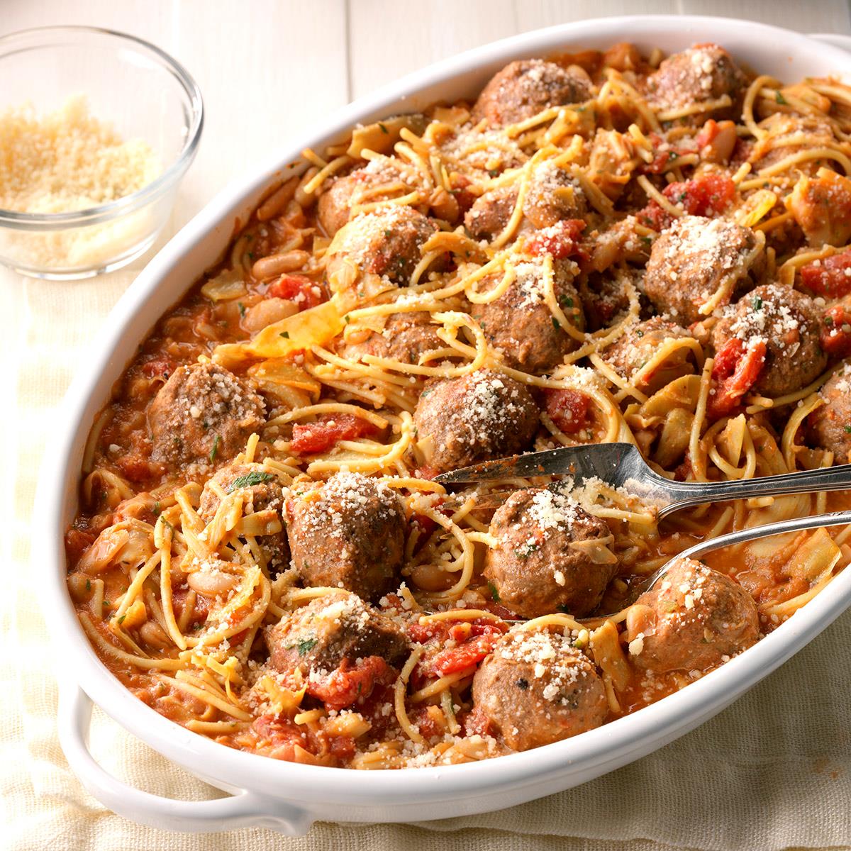 Spaghetti & Meatball Skillet Supper-image