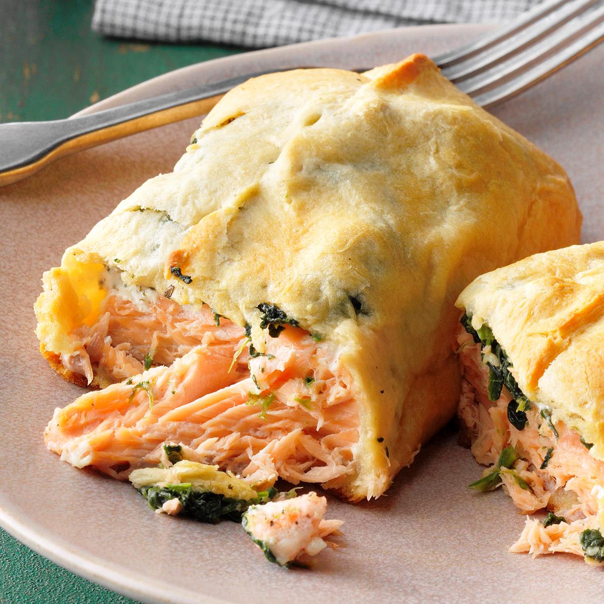 image of Spinach Salmon Bundles recipe by Taste of Home