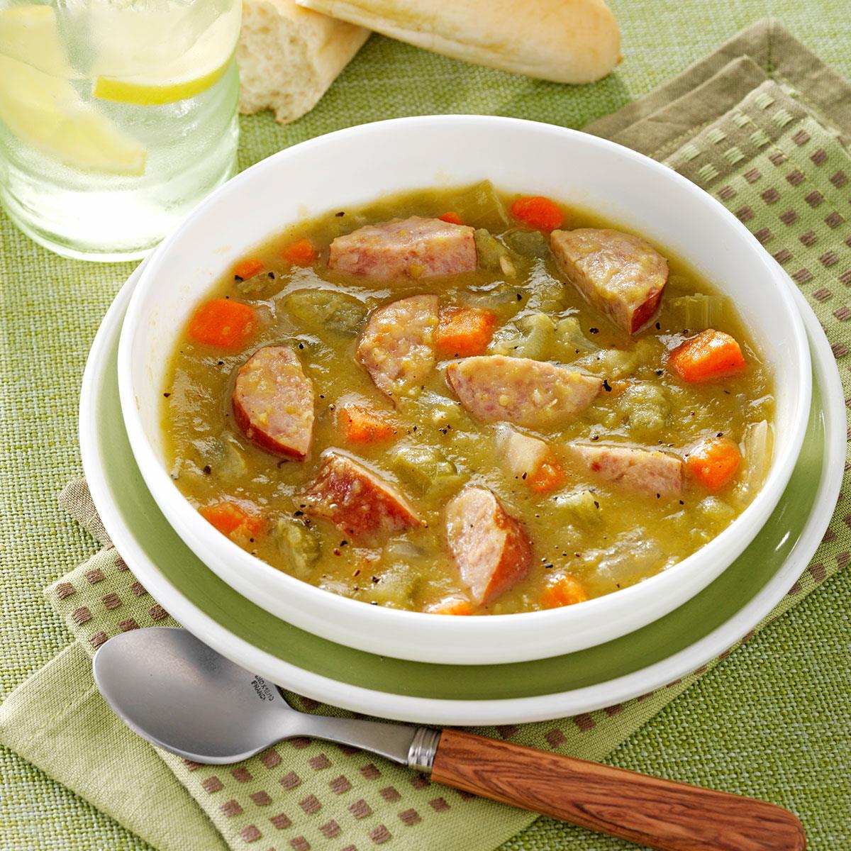 image of Split Pea Sausage Soup recipe by Taste of Home