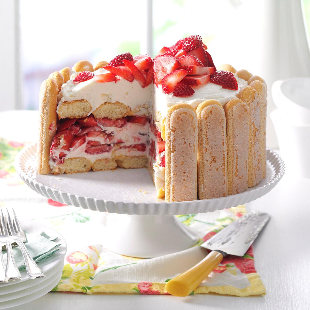 Strawberry Ladyfinger Icebox Cake Recipe How To Make It Taste Of Home