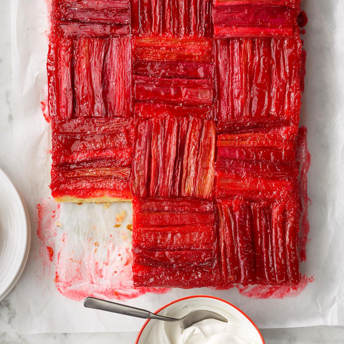 Strawberry Rhubarb Upside Down Cake Recipe How To Make It