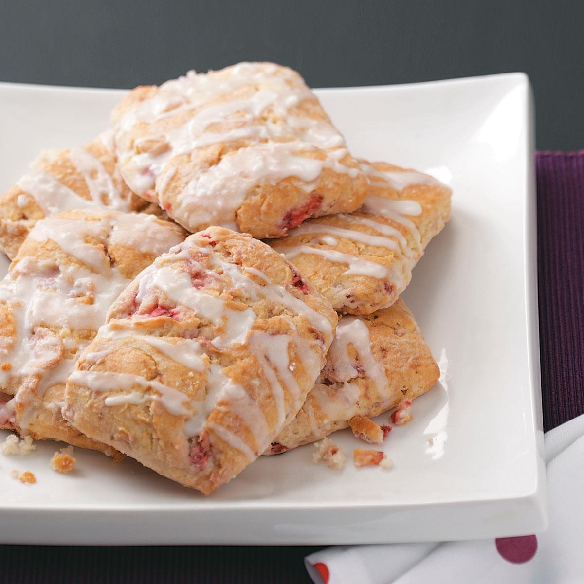 Strawberry Scones With Lemon Glaze Recipe Taste Of Home