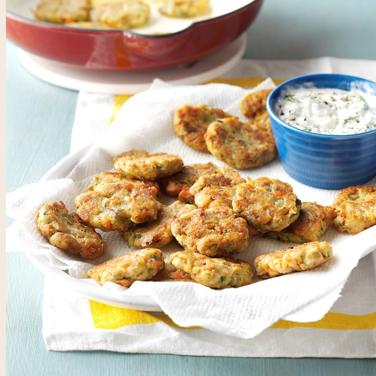 Zucchini Patties with Dill Dip image