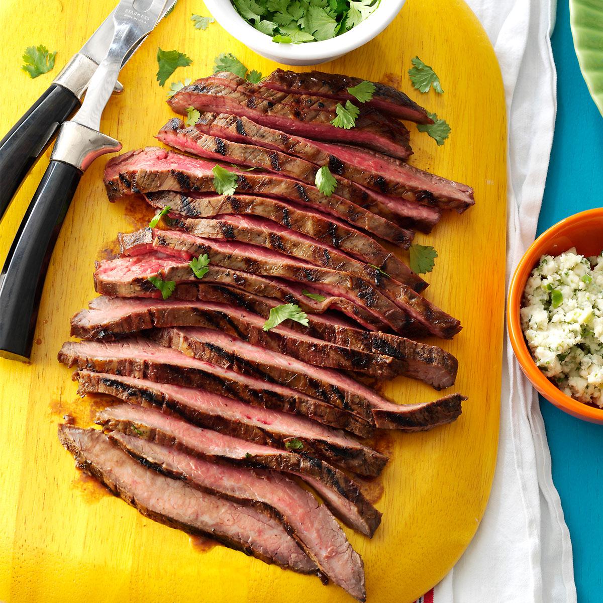 Flank Steak with Cilantro & Blue Cheese Butter image