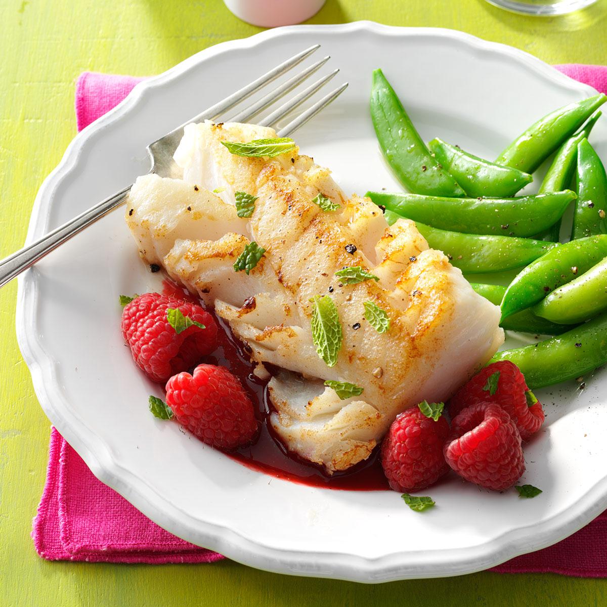 Cod with Raspberry Sauce-image