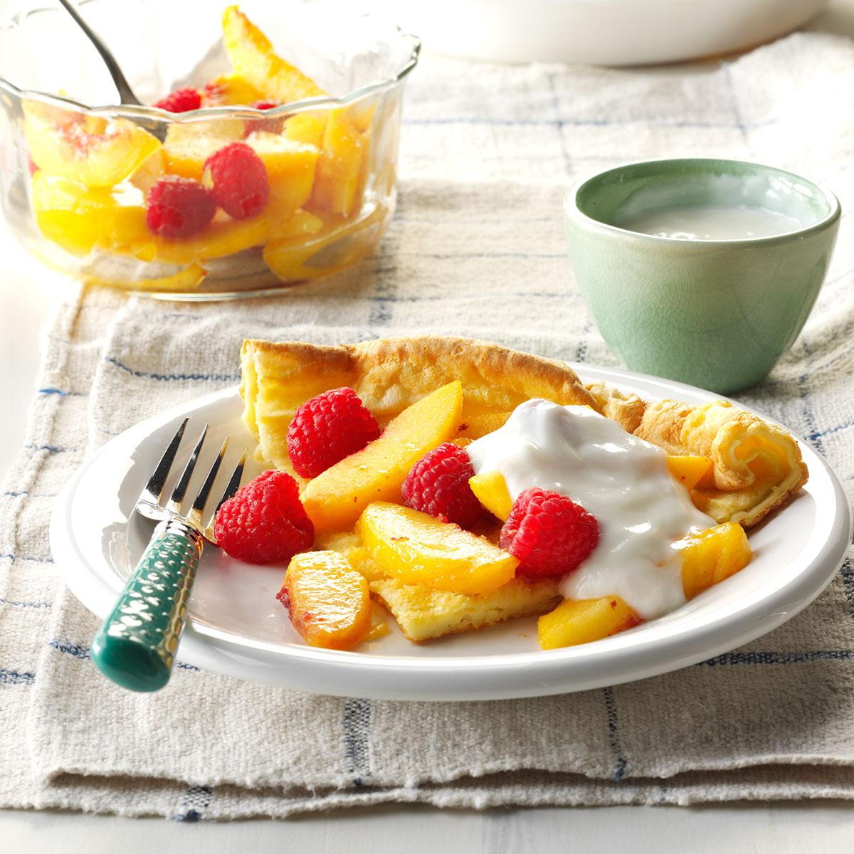 Raspberry Peach Puff Pancake-image
