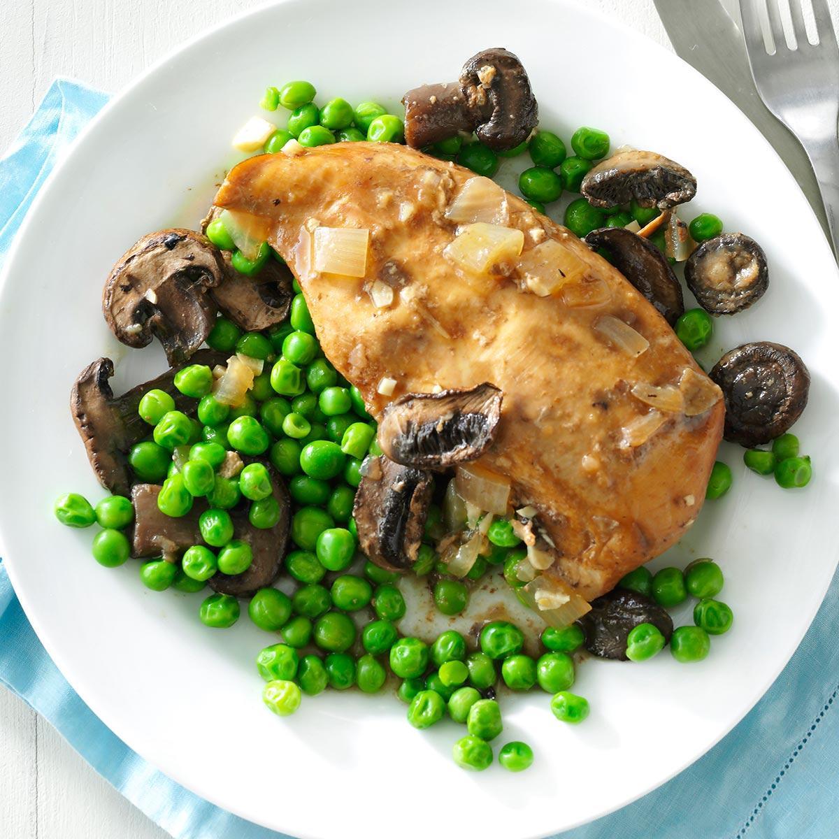 Pressure-Cooker Mushroom Chicken and Peas image