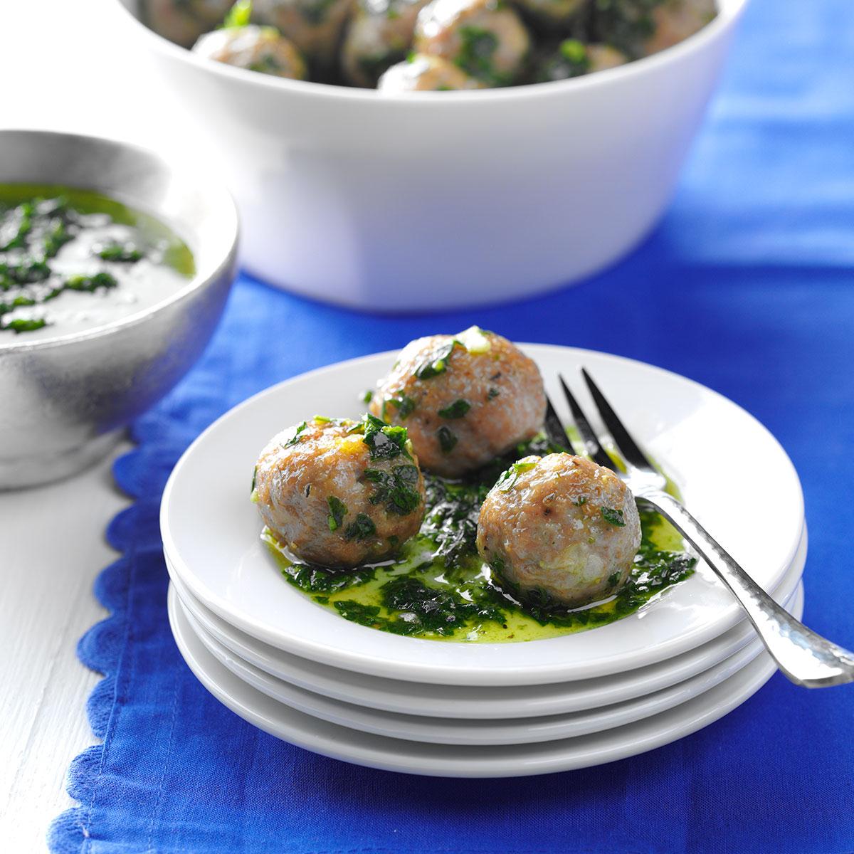 Pork Meatballs with Chimichurri Sauce-image