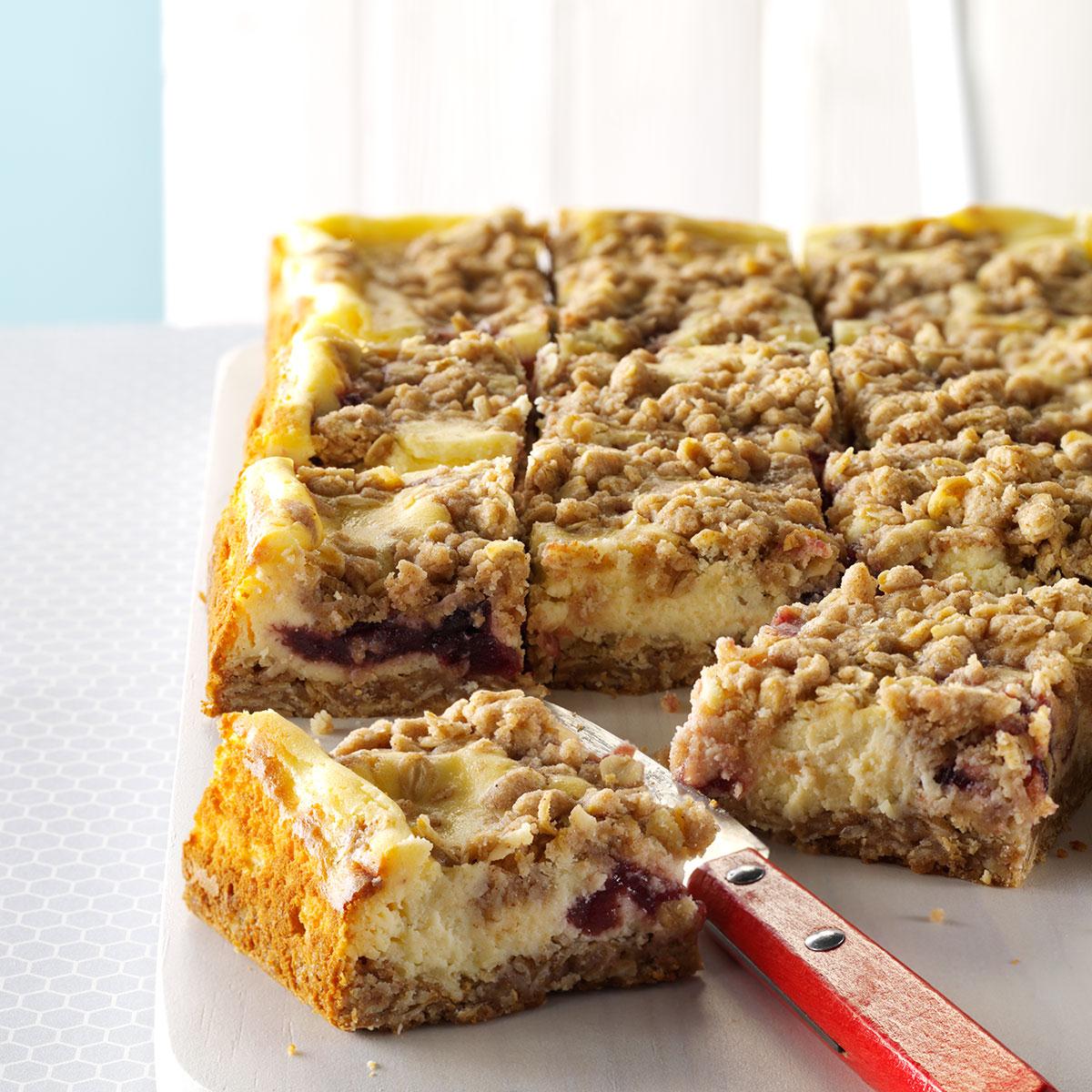 Cranberry Eggnog Cheesecake Bars-image