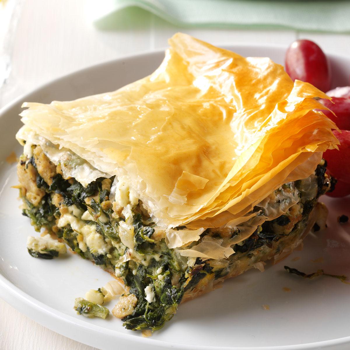 Spinach Chicken Phyllo Pie Recipe How To Make It Taste Of Home