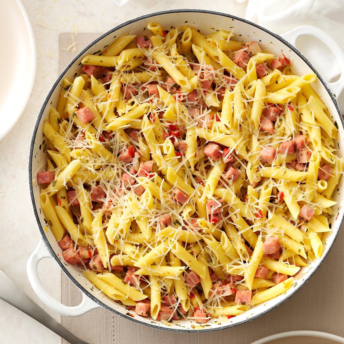 Pretty Penne Ham Skillet Recipe How To Make It Taste Of Home
