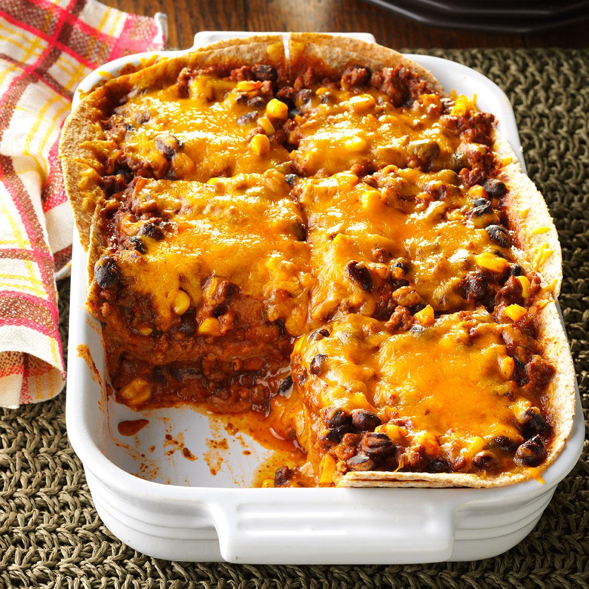 Chili Tortilla Bake Recipe How To Make It Taste Of Home