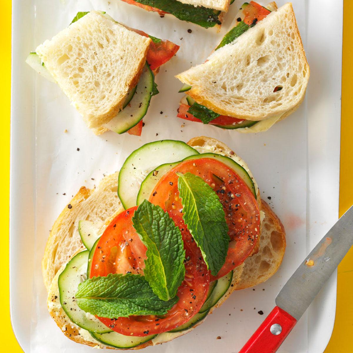 MintCucumber Tomato Sandwiches Recipe Cart