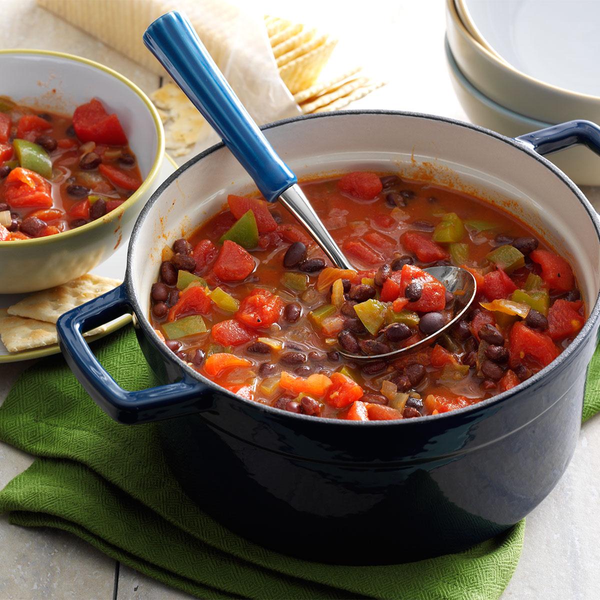 Black Bean Tomato Chili Recipe How To Make It Taste Of Home