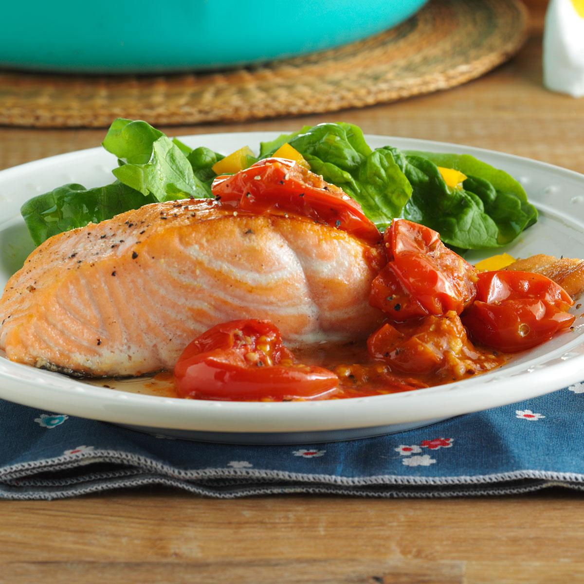 Pan-Roasted Salmon with Cherry Tomatoes_image