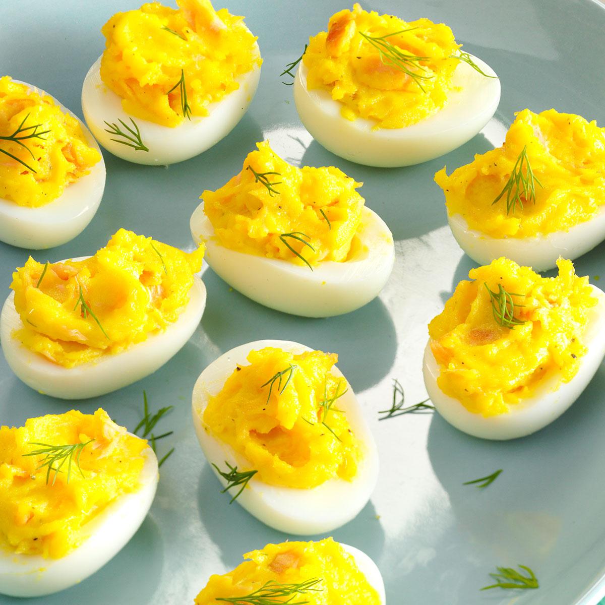 Smoked Salmon Deviled Eggs with Dill image