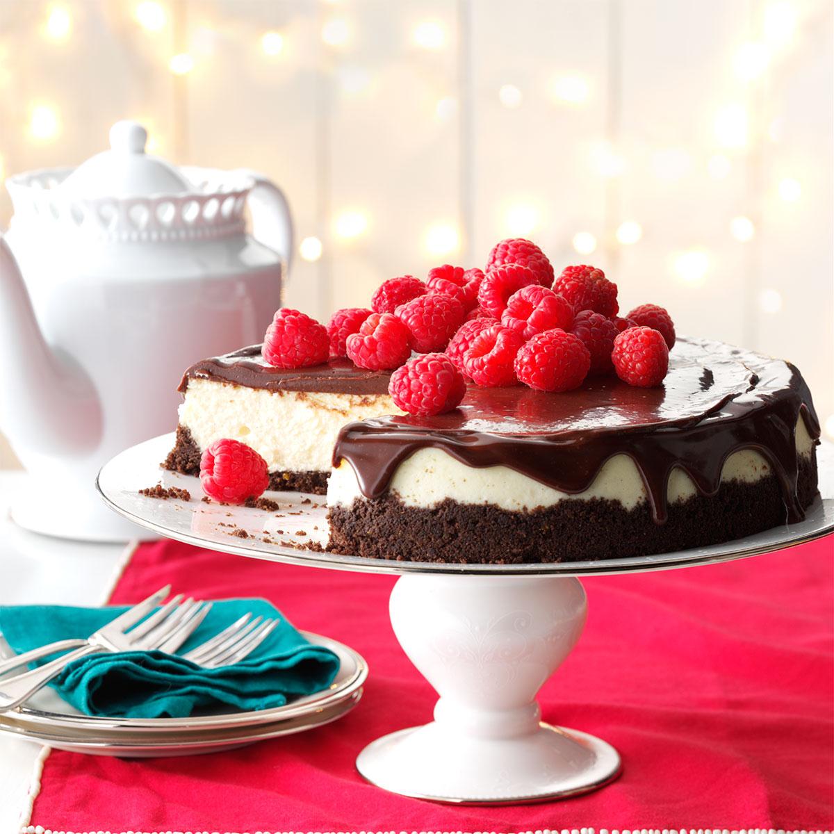 Vanilla Bean Cheesecake with Chocolate Ganache image