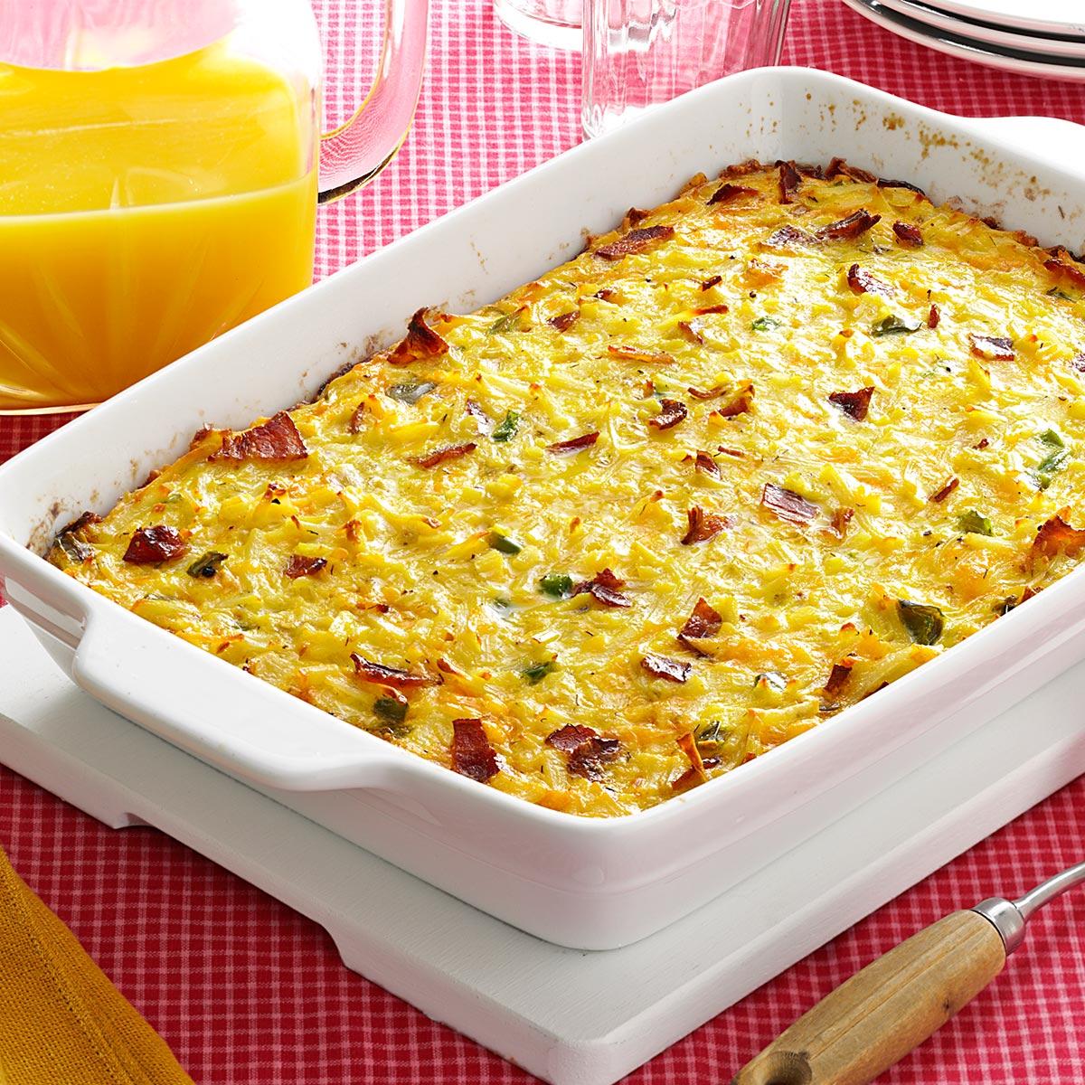 Cheesy Hash Brown Egg Casserole with Bacon image