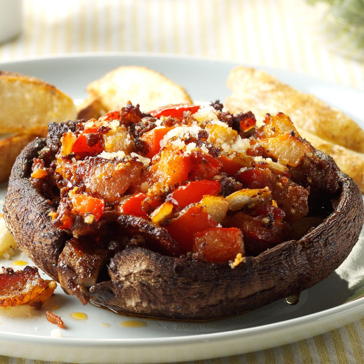 Cedar-Plank Stuffed Portobellos image