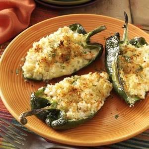 Shrimp Stuffed Poblano Peppers Recipe Taste Of Home