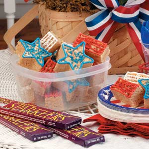 Red, White and Blue Rice Krispies Treats image