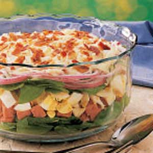 Layered Ham and Spinach Salad image