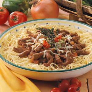 Steak Strips With Spaghetti Recipe How To Make It Taste Of Home
