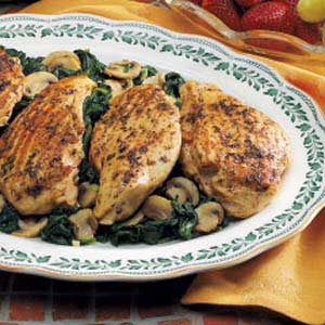Grilled Chicken Over Spinach image