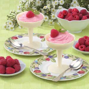 Raspberry Mousse In Chocolate Cups image