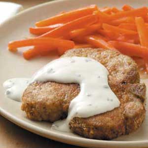 Breaded Pork Chops with Chive and Onion Cream Cheese_image